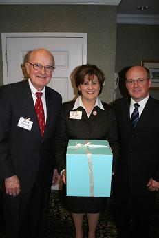 Ginger Tinney (center) with National Right to Work Chairman of the Executive Committee Reed Larson and President Mark Mix