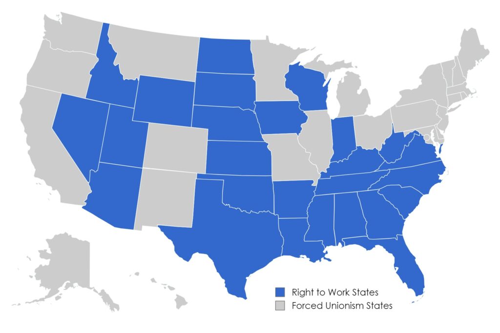 National Right to Work Legal Defense Foundation Right to Work States ...