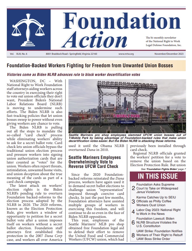 Foundation Action November December 2023 Issue Cover